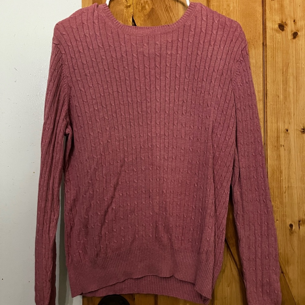 Kim Rogers Mauve Cable Knit Sweater